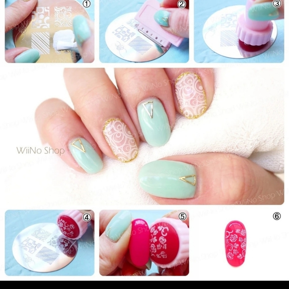 Stamping Nail Set + 6 additional plates